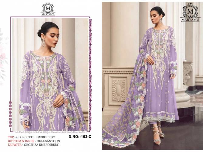 Maryams 163 Embroidery Georgette Pakistani Suits Wholesale Suppliers In Mumbai
